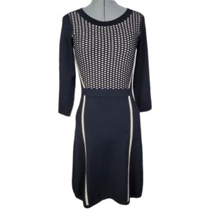 The Limited black cream long sleeve skit sweater dress S